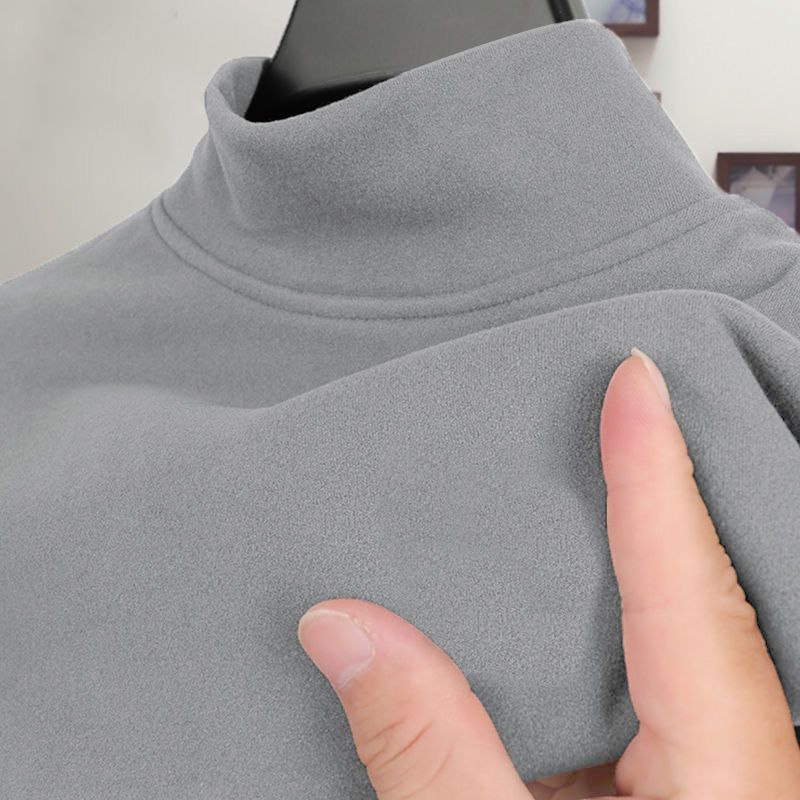 Abbigliamento da uomo, invernale, in pile bifacciale, con accumulo di calore, caldo, versatile, per adolescenti, mezza dolcevita, a maniche lunghe_voghion.com