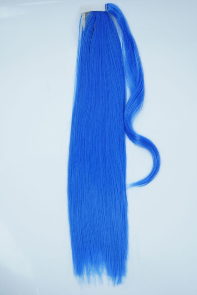 cross-border wigs, chemical fiber ponytail accessories, colorful long straight hair Velcro high temperature wire ponytails_voghion.com