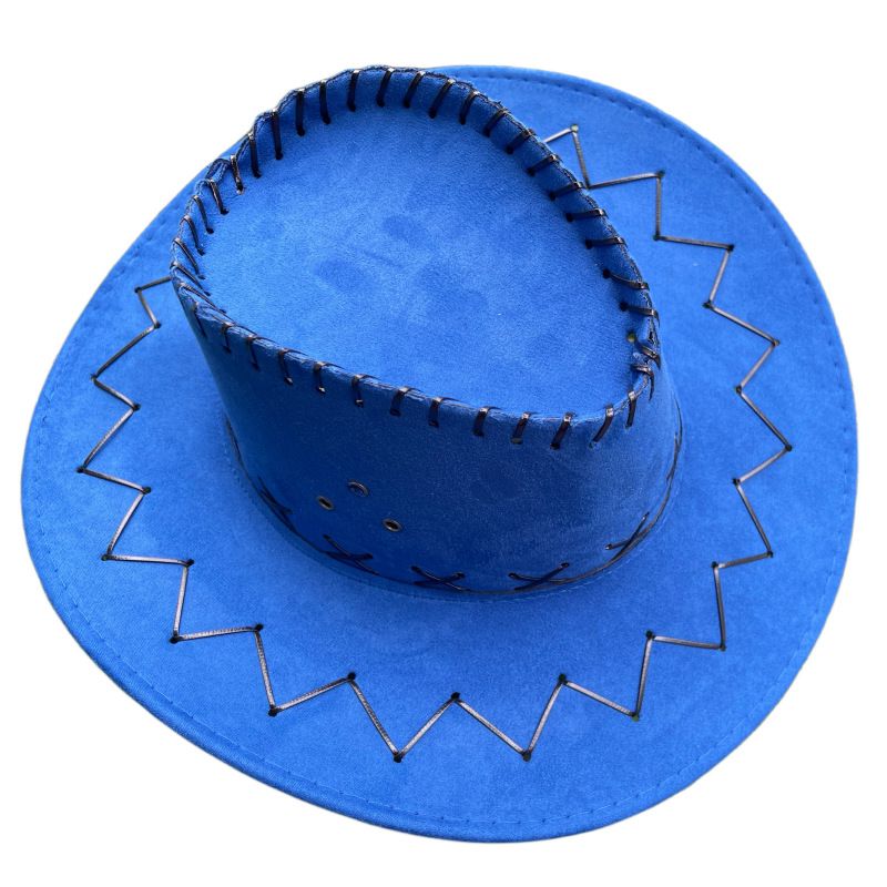 Western Cowboy Sommer Unisex Schutz Stil Ritter Breite Krempe Strand Sonnenhut Wildleder_voghion.com