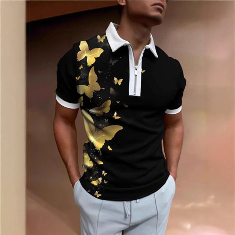 Unbeatable Quality 2025 Summer New Short Sleeved Men's Casual Stripe Combination Polo Shirt_voghion.com