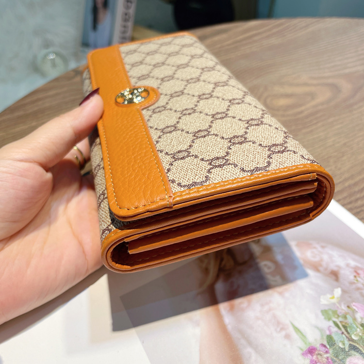 Geldbörse Brieftasche Clutch Mode Damen Geldbörse Damen lange Damen Geldscheinklammer zweifach gefaltete Multi-Kartentasche Damen Geldbörse_voghion.com