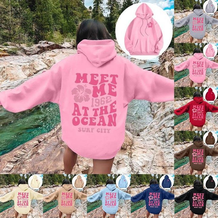Felpa con cappuccio da donna con stampa di lettere e maniche a spalle scoperte, felpa con cappuccio XS-5XL_voghion.com