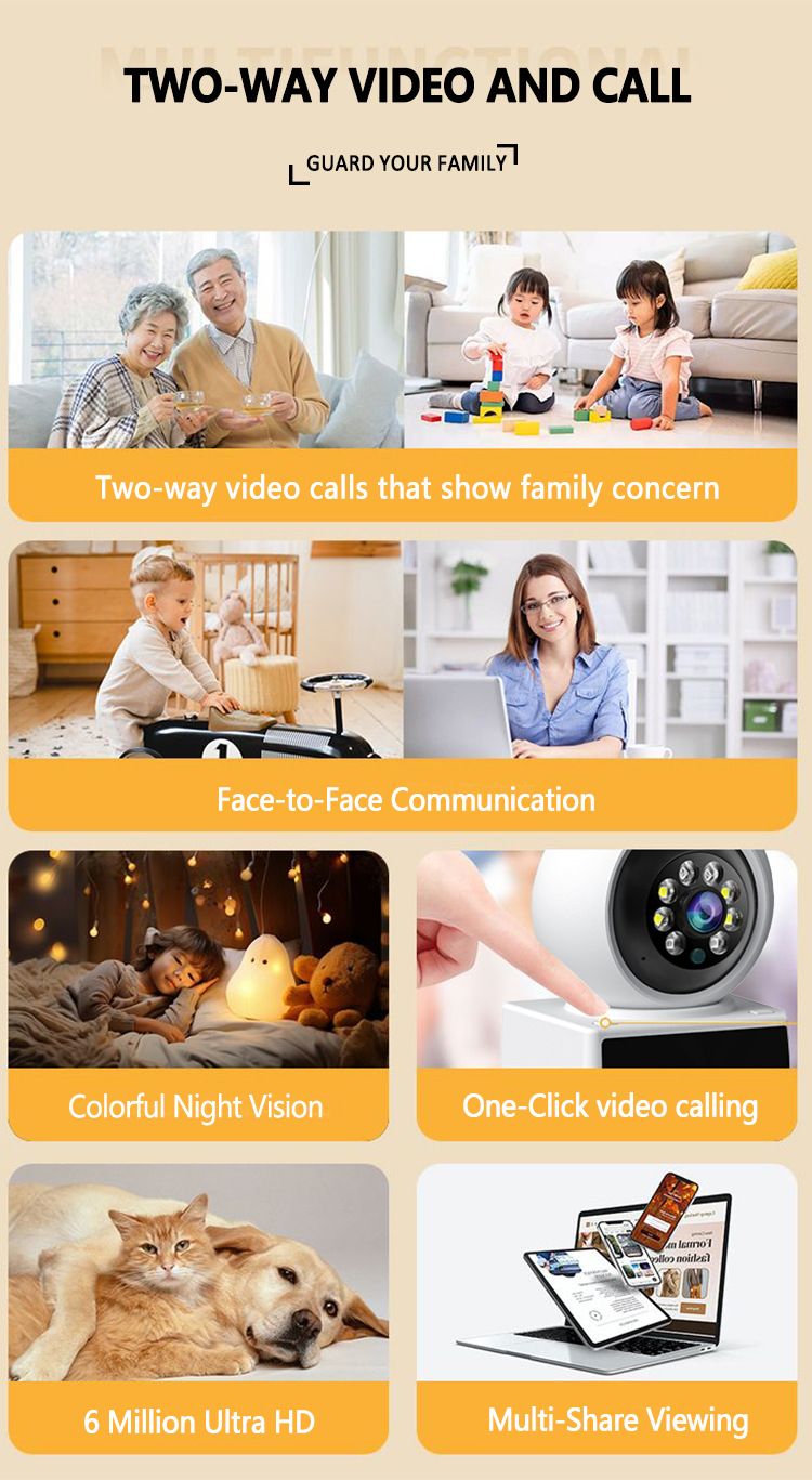 RSCAMTOM 2.4-Inch Dual-Lens WiFi Video Baby Monitor With Two-Way Audio, Night Vision, 360° Rotation & UPS Backup_voghion.com