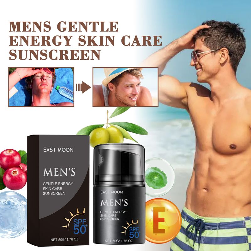 East Moon Enhanced Sunscreen For Men, Summer Outdoor Uv Protection Moisturizing Mild Refreshing Protective Cream_voghion.com