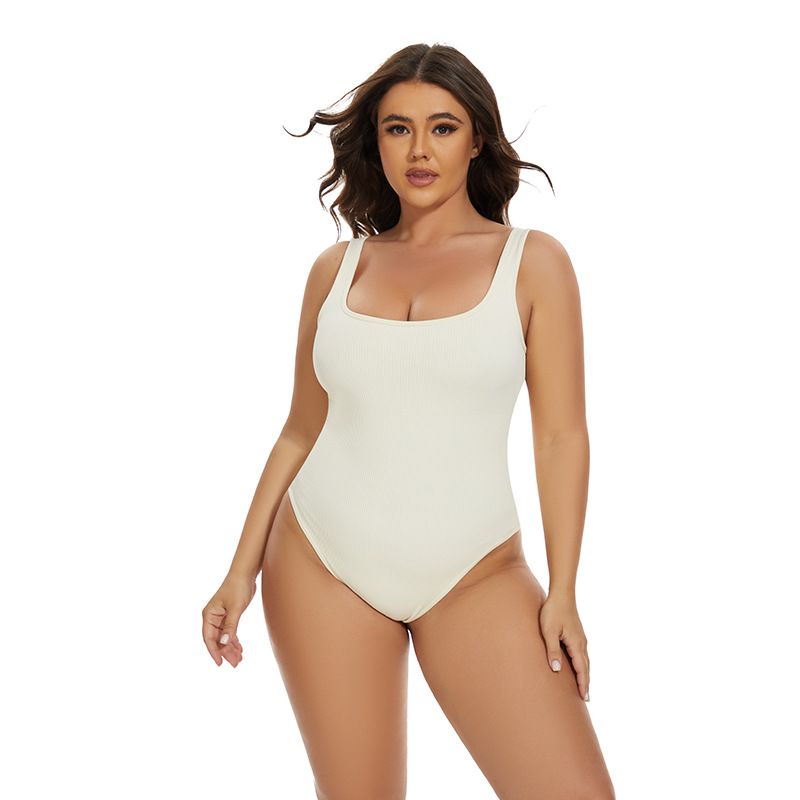 Tuta intima da donna senza cuciture, a coste, modellante, con scollo quadrato_voghion.com