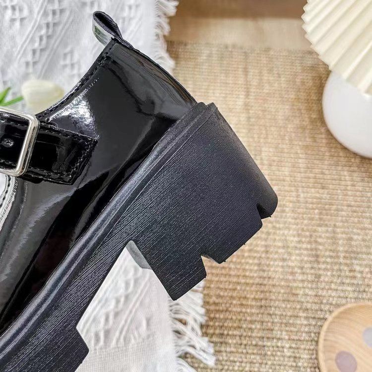 Chaussures japonaises JK en cuir pour femmes, semelle épaisse blanche, rehaussement doux, fille 2024 printemps et été, talon épais, bout rond, chaussures simples_voghion.com