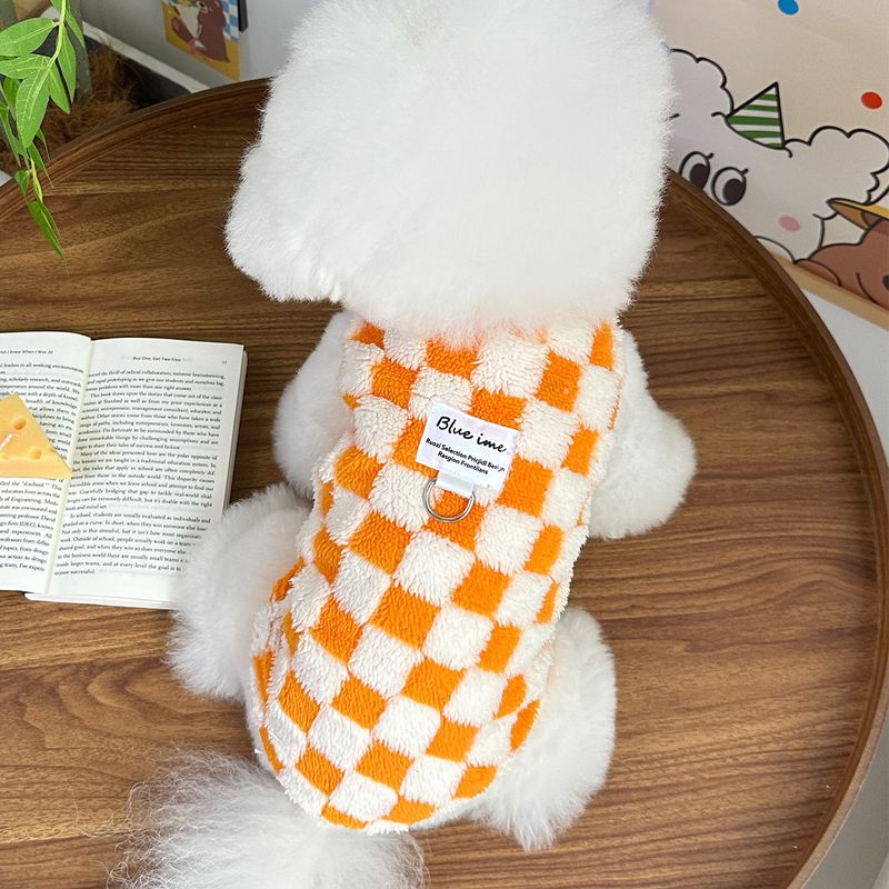 Ropa cálida de felpa para perro y gato, estilo nuevo de otoño, con correa, para bichón y caniche_voghion.com