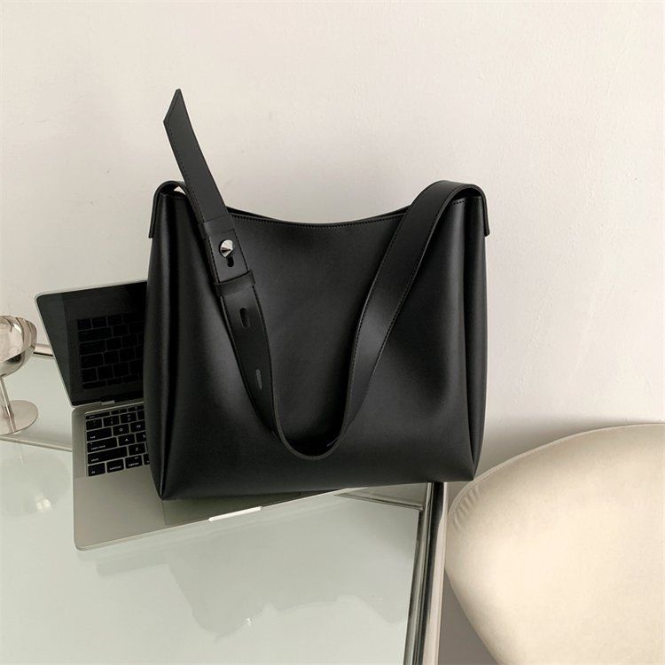 Borsa a tracolla da donna Niche Texture con tracolla larga, capienza ampia, tinta unita, moda casual, morbida e pieghevole, tracolla singola_voghion.com