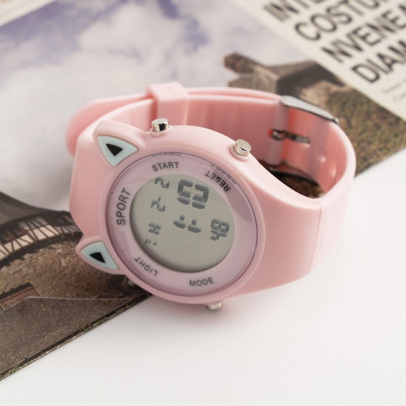 Montre à oreilles de chat pour collégiens et collégiennes, style coréen, simple, mode, style Mori, Xiaoqing, nouvelle montre électronique de haute qualité_voghion.com