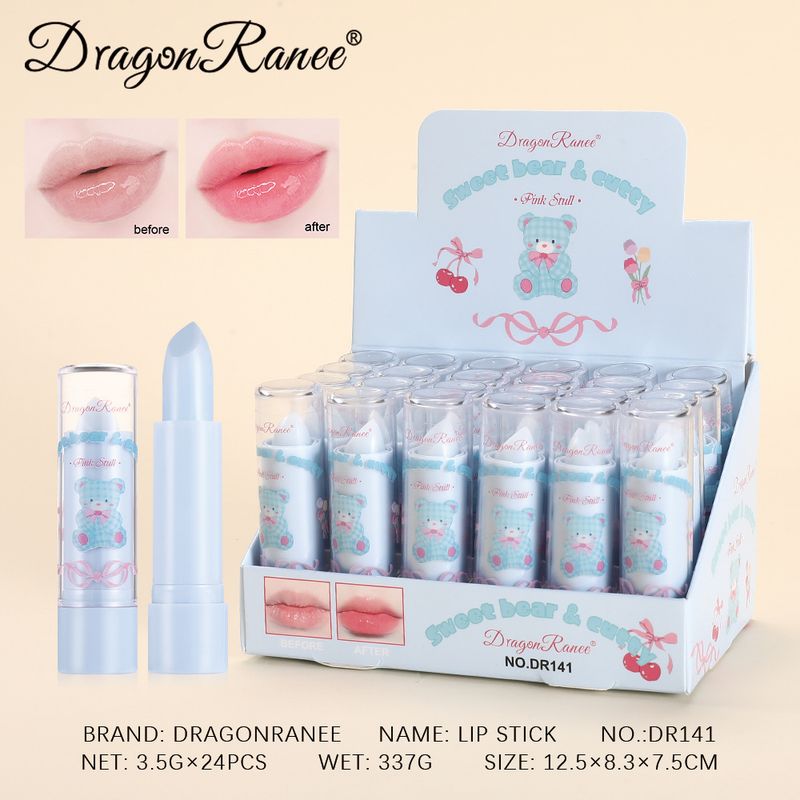Temperature - Changing Lipstick And Jelly - Like Color - Changing Lip Balm - Hydrating, Long - Lasting, And In An Adorable Cartoon - Style Blue_voghion.com