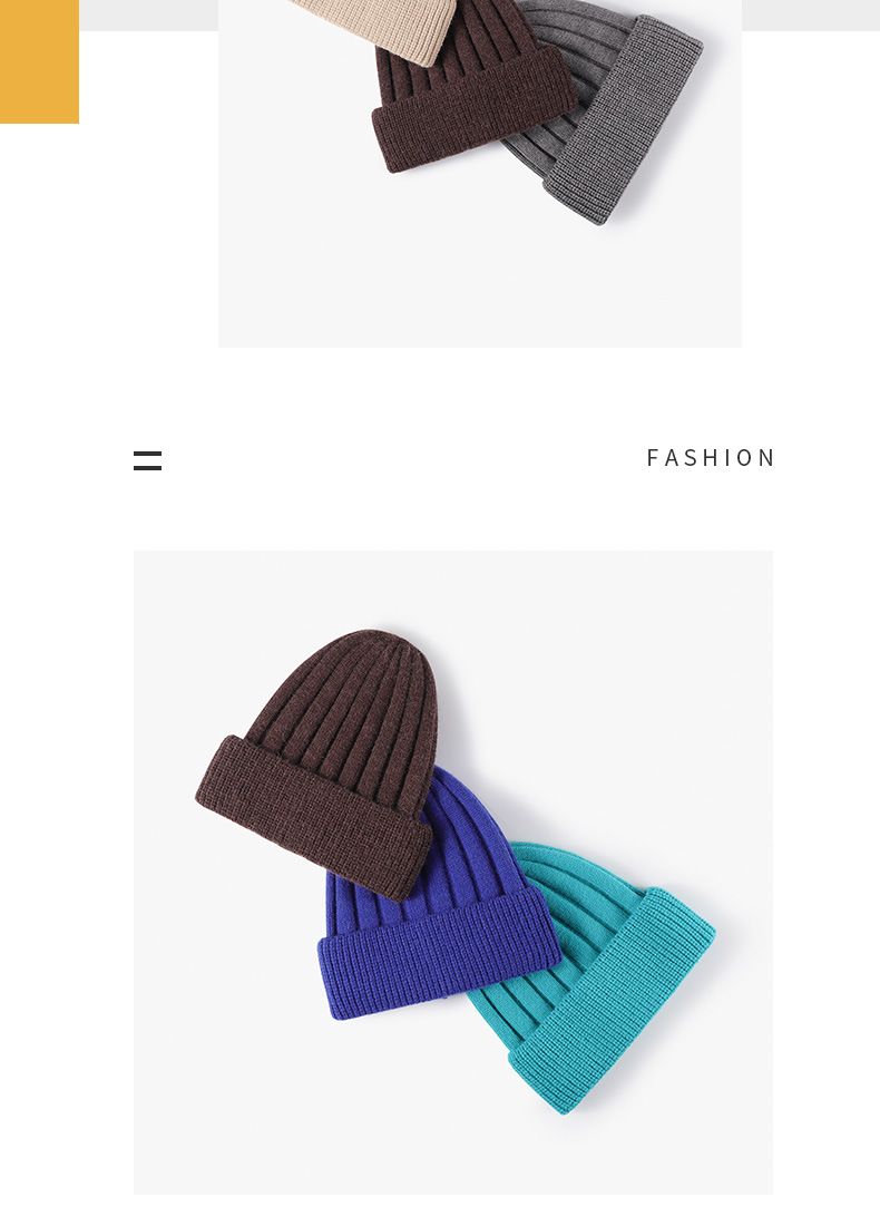 Knitted Hat For Women Versatile In Europe And America Warm And Cold Hat For Autumn And Winter Fashionable Outdoor Thick Men's Woolen Hat_voghion.com