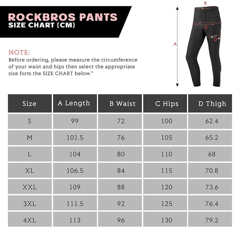 ROCKBROS Fahrradhose Funktionshose Radlerhose Laufhose Sport Lange Hose EU Größe M-4XL_voghion.com
