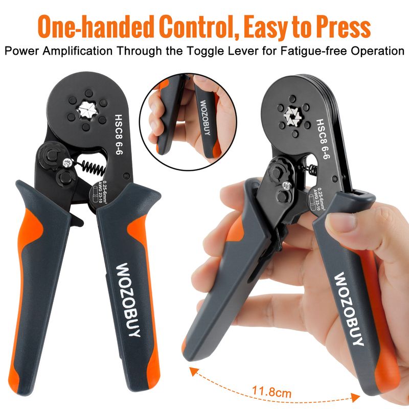 WOZOBUY Crimper Cable Cutter Adjustable Automatic Wire Stripper Multifunctional Stripping Crimping Pliers Terminal Hand_voghion.com