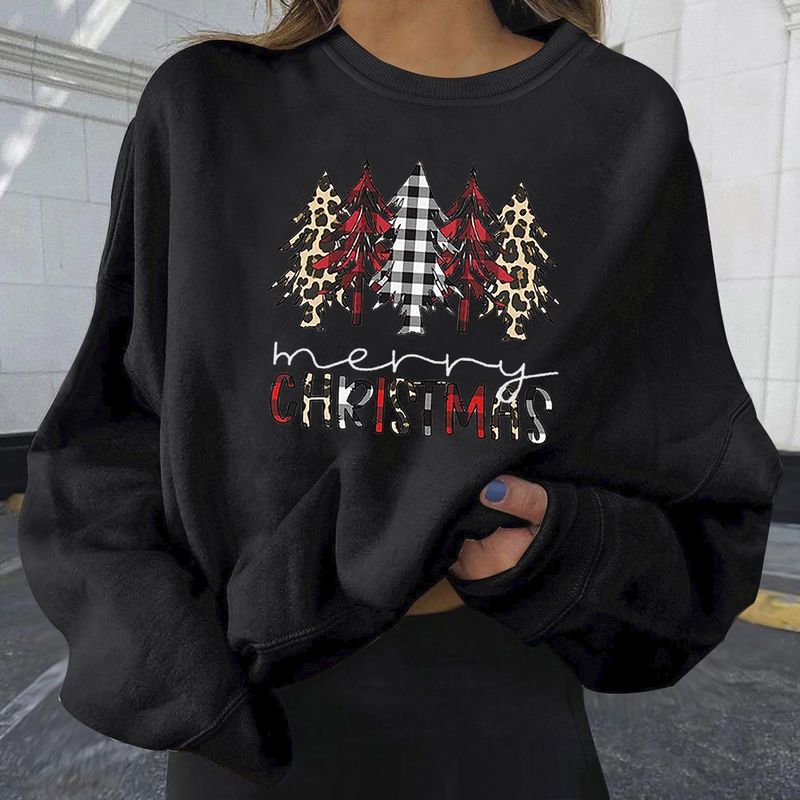 Weihnachten frauen kleidung Herbst und Winter Neue Stil Samt Heißer Verkauf Weihnachten Personalisierte Druck Mode Lose Sweatshirt Dropshipping_voghion.com