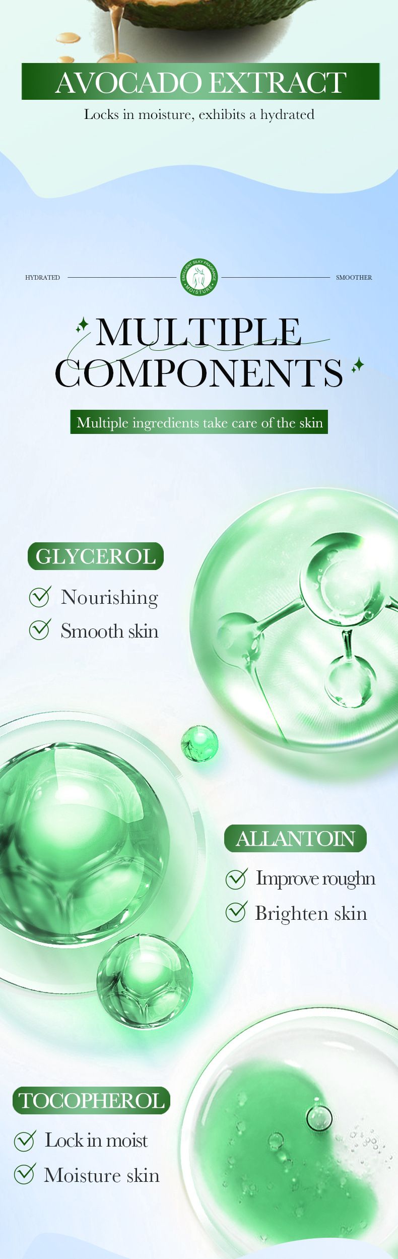 SADOER Blutorangen-Marshmallow-Körperlotion, 200 ml, Niacinamid, Avocado-Frucht-Körperlotion_voghion.com