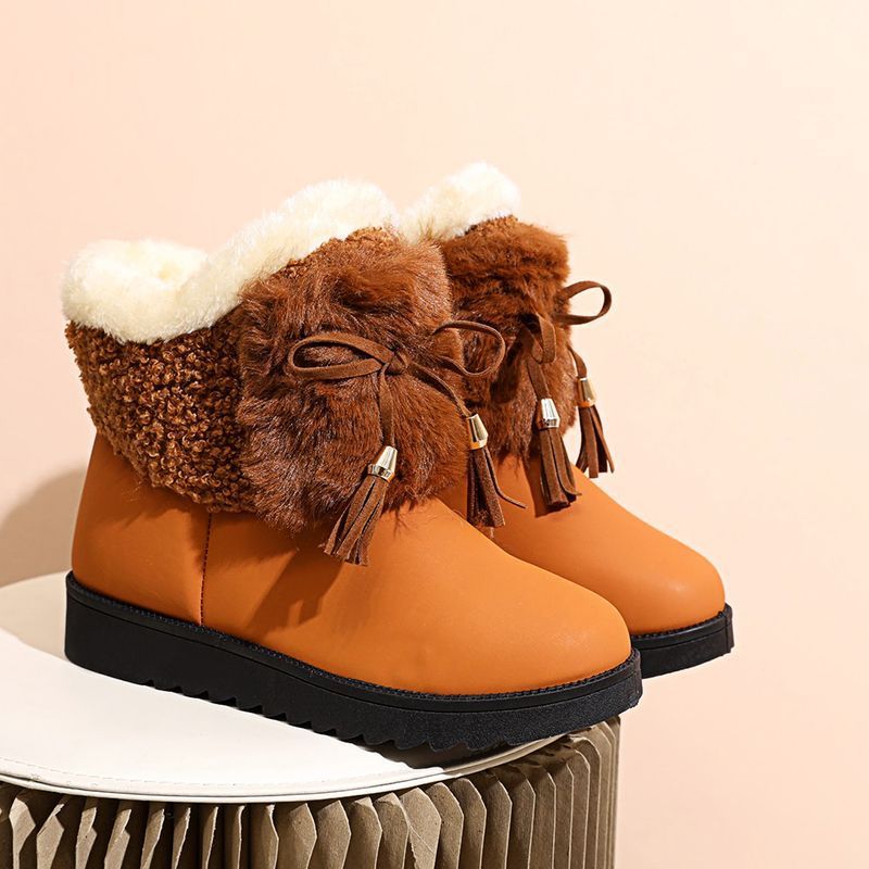 Women's Winter Snow Boots - Insulated Short Ankle Booties With Faux Fur Lining, Slip-On Casual Shoes For Women, Comfortable & Warm_voghion.com