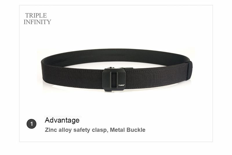 Cinturón táctico resistente de metal con hebilla automática, de doble capa, grueso y colgante, para exteriores, para hombre, 3,8 cm de ancho._voghion.com