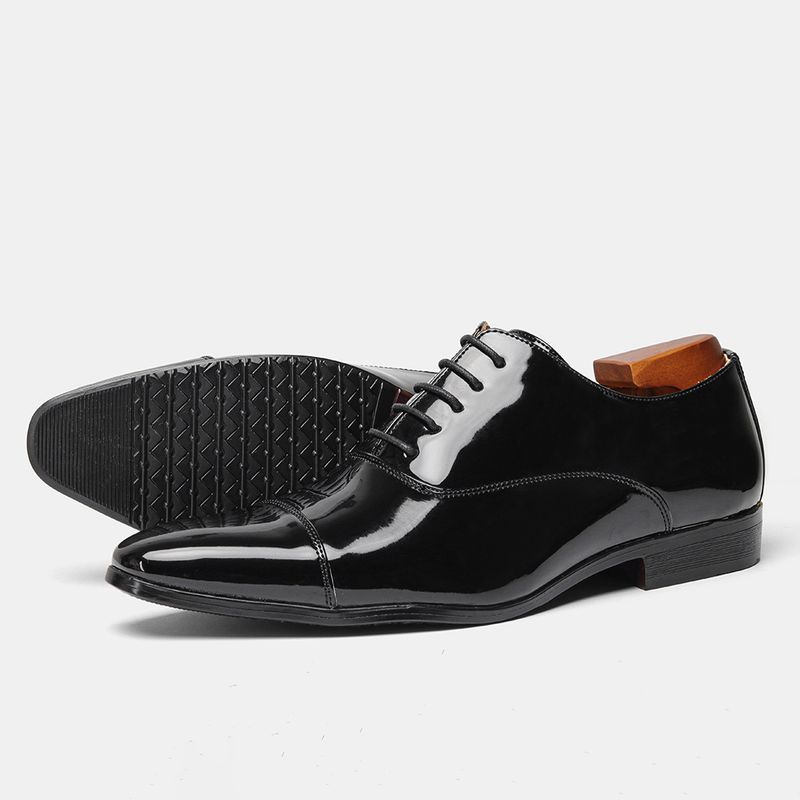 Hochwertige Oxford-Schuhe für Herren mit spitzer Zehenpartie, bequem, klassisch, britisches Leder, poliert, formelle Schuhe_voghion.com