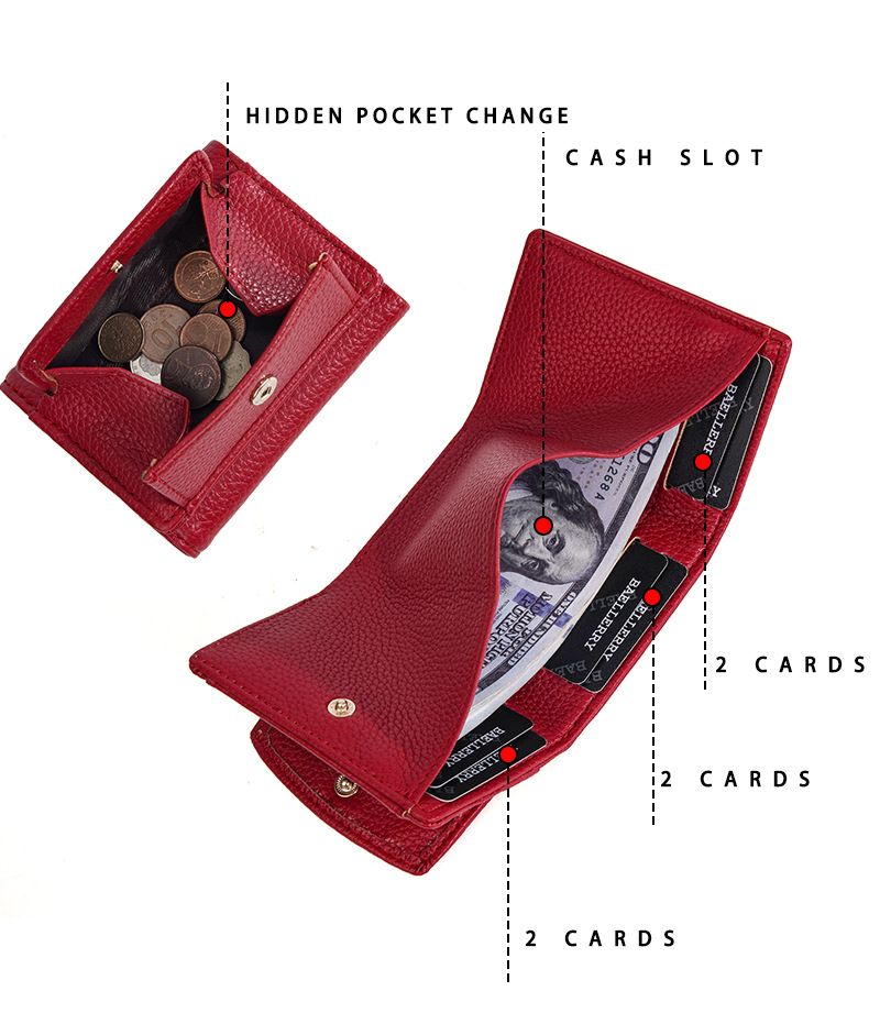 Női táskák Új stílusú női pénztárca rövid stílus több kártyatartós háromrészes aprópénz pénztárca mini pénztárca női_voghion.com