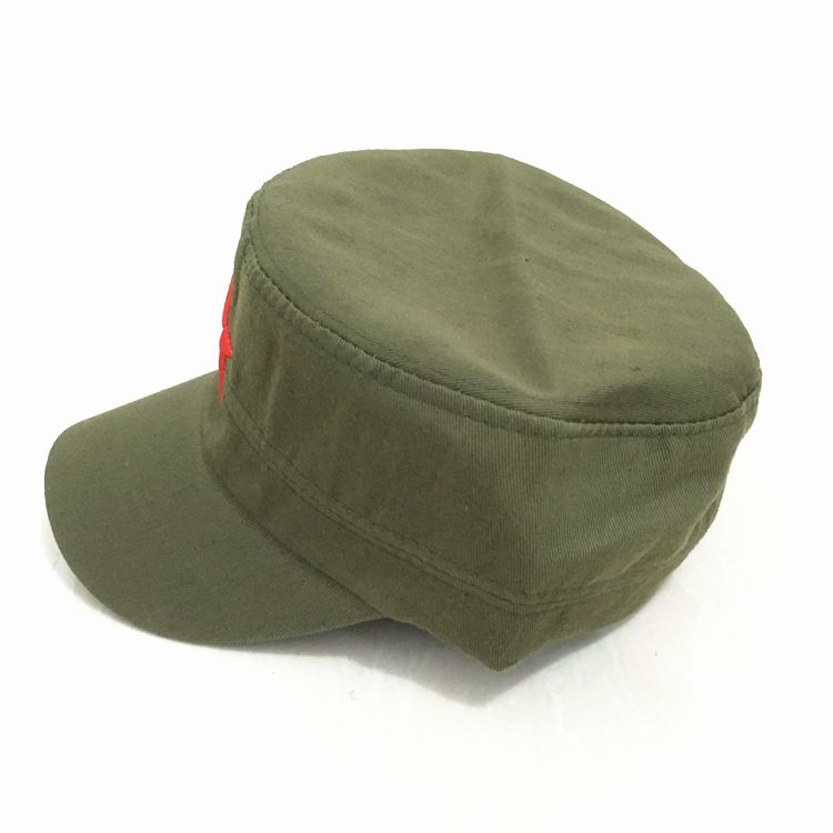 Cappello piatto con stella a cinque punte, verde militare, per addestramento militare, in tela, twill, rosso, da viaggio_voghion.com