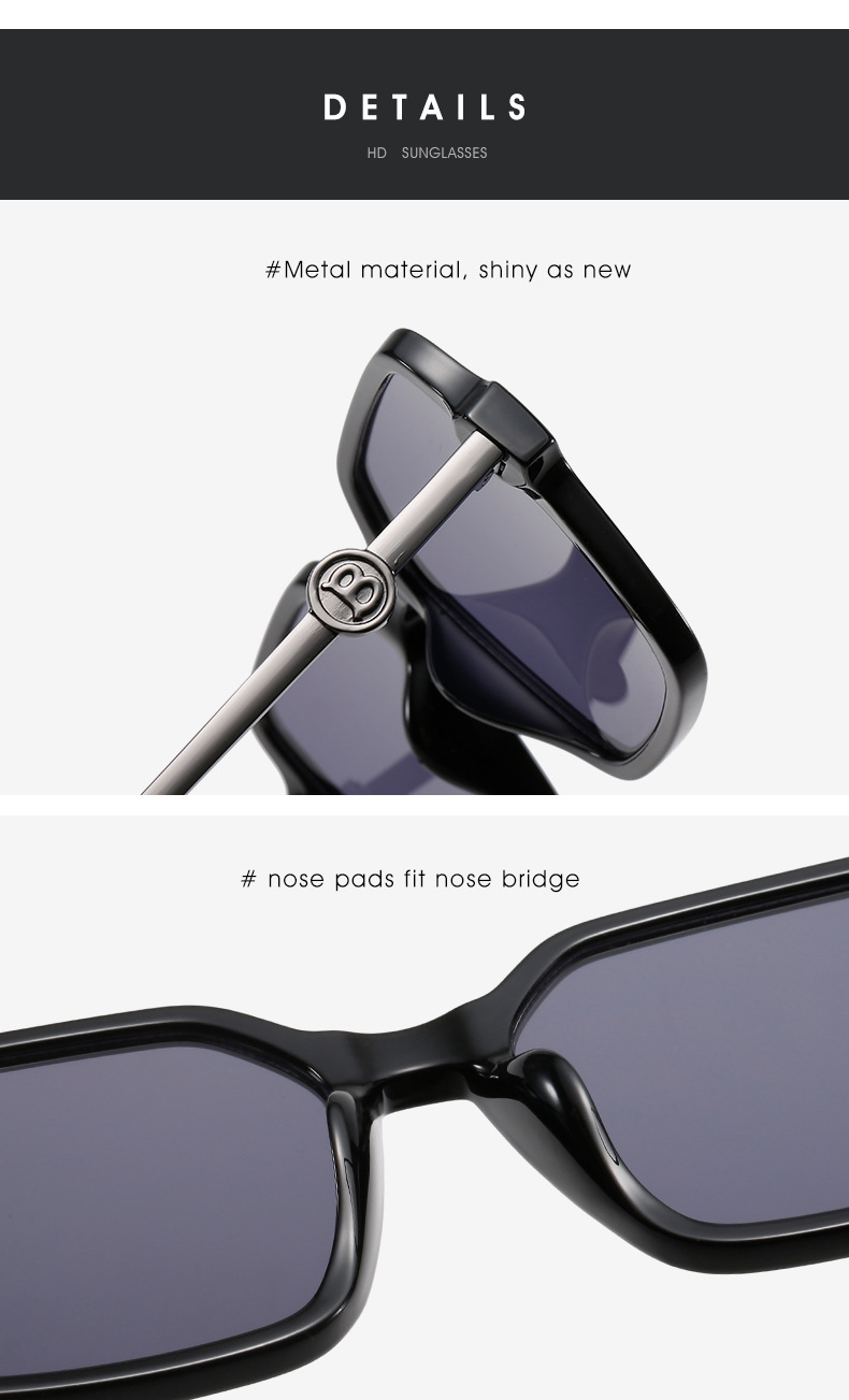 Occhiali da sole con occhiali da sole in metallo sfumato al tramonto con montatura quadrata di grandi dimensioni per uomo e donna Occhiali con protezione UV all'ingrosso_voghion.com