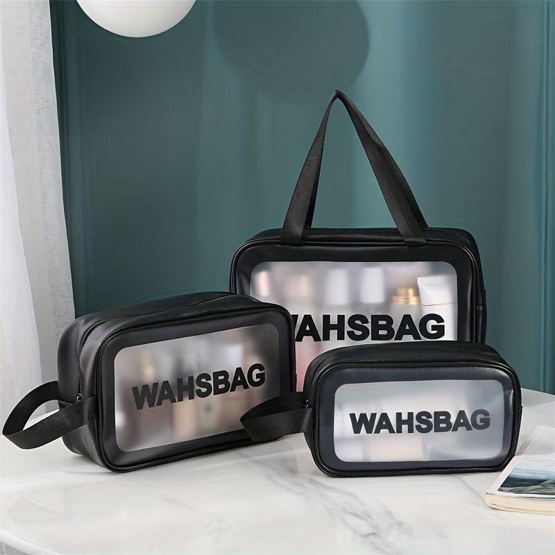 Borsa da viaggio trasparente e impermeabile per il trucco da donna di grande capacità_voghion.com