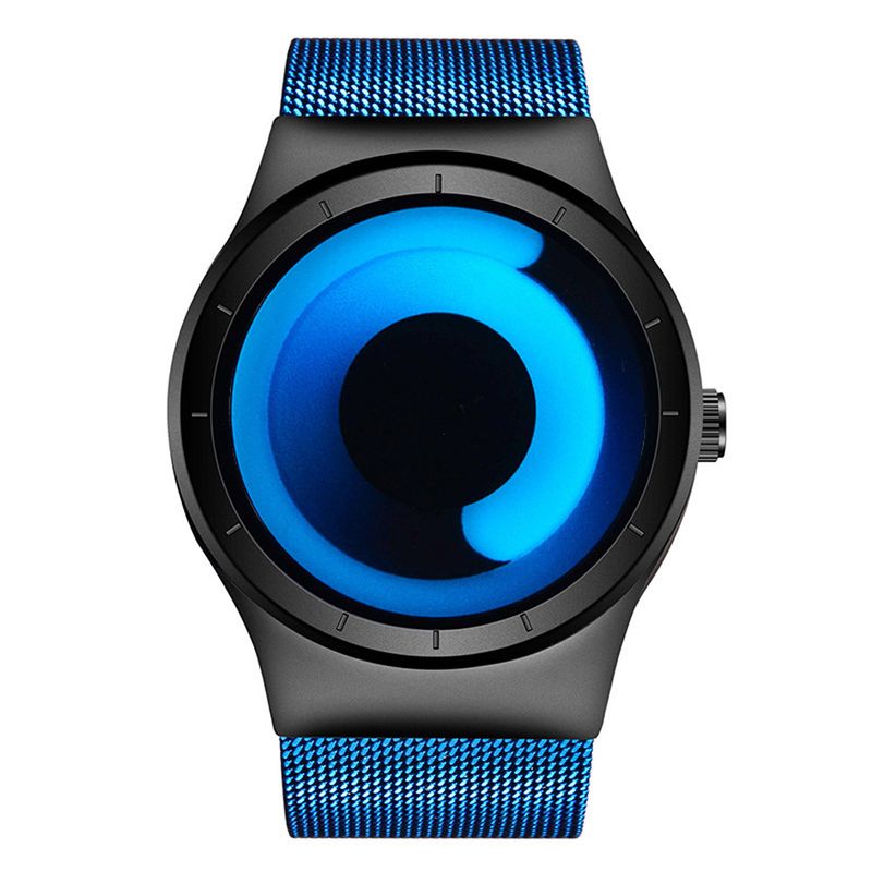 Orologio da polso al quarzo con cinturino in acciaio e cielo stellato_voghion.com