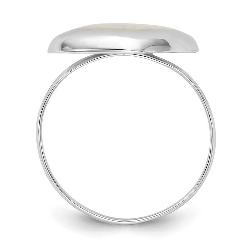 Sterling Silver Rhodium-plated Moon Mother Of Pearl Ring_voghion.com