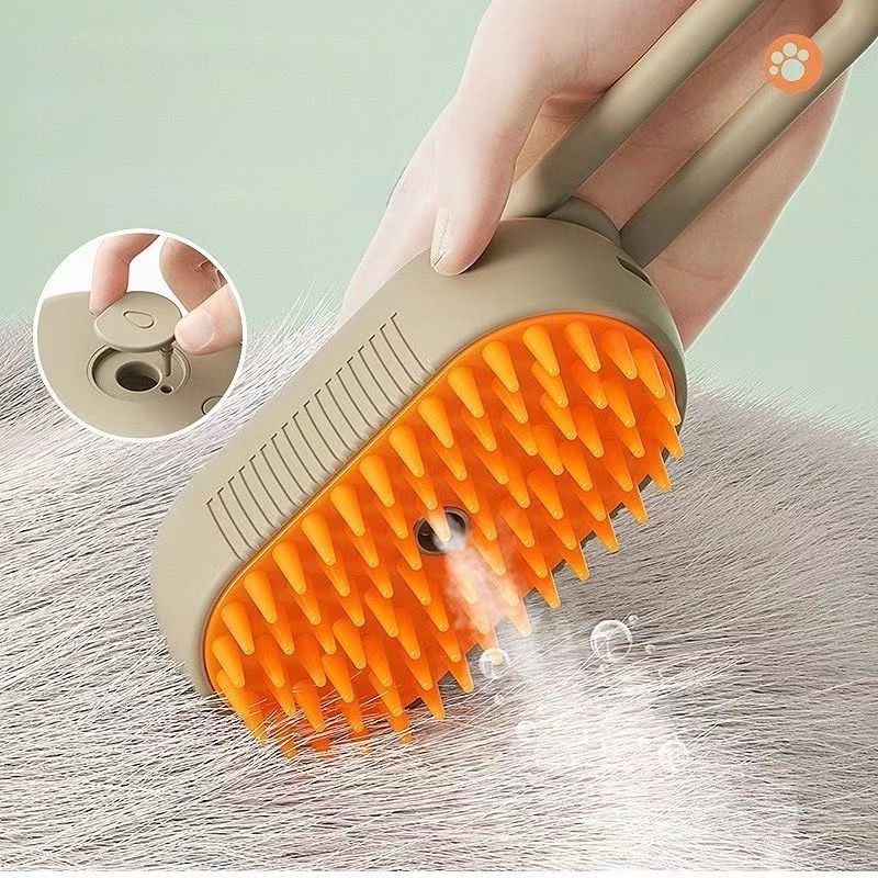 Spray de masaje para gatos, perros y mascotas. Un botón, pulverizador de vapor, herramienta de cuidado giratoria y plegable, cepillo depilatorio de 3 pulgadas de PawParty Store._voghion.com
