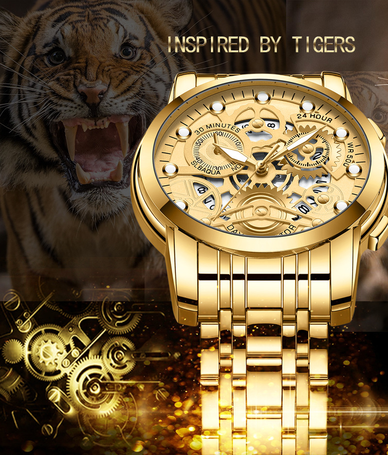 Montres à bracelet en acier pour hommes, montres étanches pour hommes_voghion.com