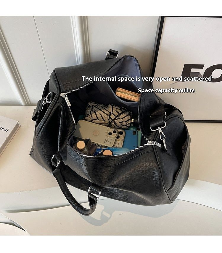 Kostengünstige Leder-Fitness-Frauen-koreanische Cross-Body-Sport-Minimalist-Briefgepäck-Reisetasche mit großer Kapazität_voghion.com