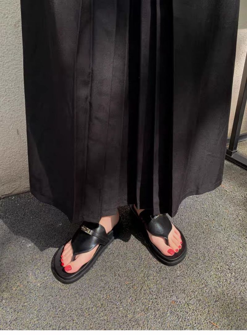 High Version Kelly Buckle Onkel Flip-Flops Damen 2025 Sommer Zehensteg Casual Vielseitige Sandalen_voghion.com