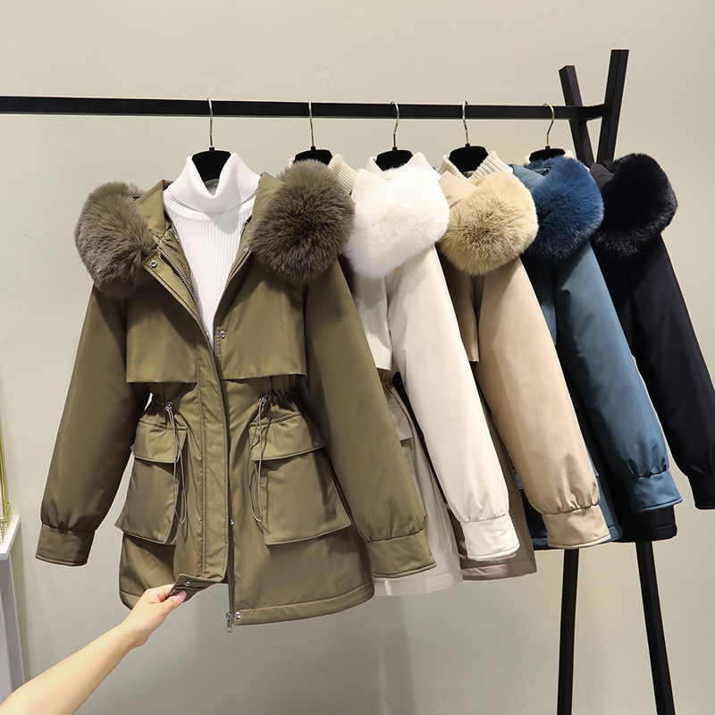 Einfarbiger, lässiger Wintermantel für Damen_voghion.com