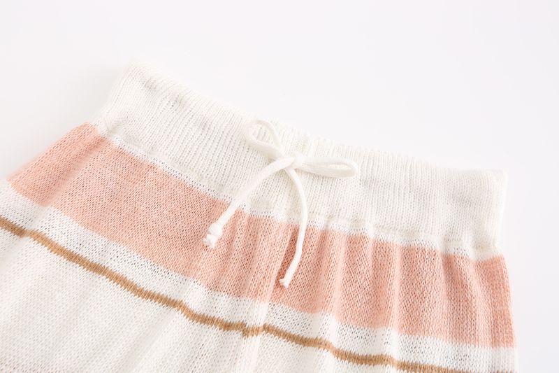 Women's Clothing summer fashion casual deep V-neck vest drawstring knitted women's sweater suit two-piece set_voghion.com