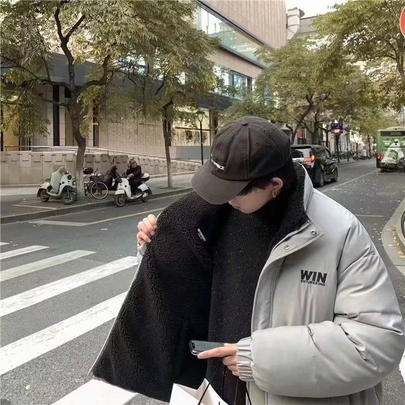 Abbigliamento invernale imbottito da uomo, versatile, alla moda, tinta unita, semplice, in velluto spesso, in cotone, per ragazzi_voghion.com