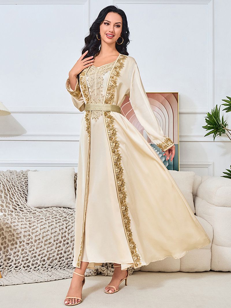 Damenbekleidung Abendkleid Sommer Neue Mode Perlenkleid Langarm Strickjacke Zweiteiliges Set_voghion.com