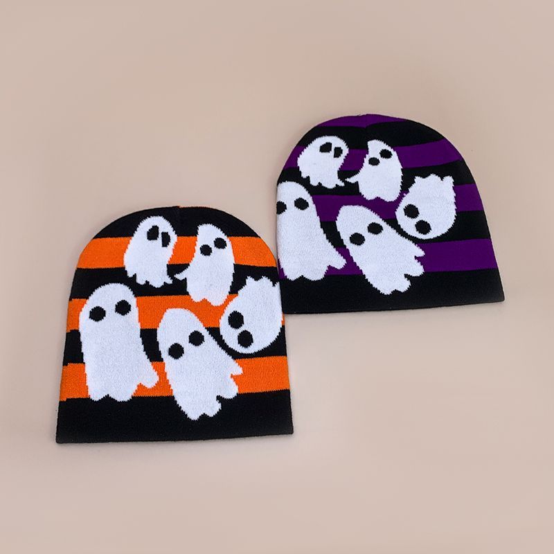 New Hip Hop Halloween Men's and Women's Jacquard Woolen Knitted Autumn/Winter Hat Trendy Alphabet Warmth_voghion.com