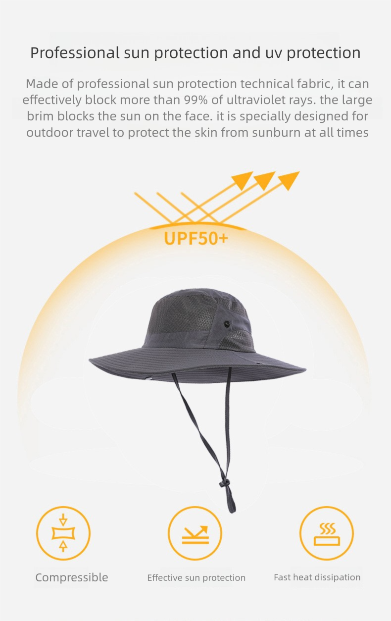 Fischerhut für Herren, UV-Schutz, für Wandern, Angeln, Radfahren, Sonnenschutz, Visier_voghion.com