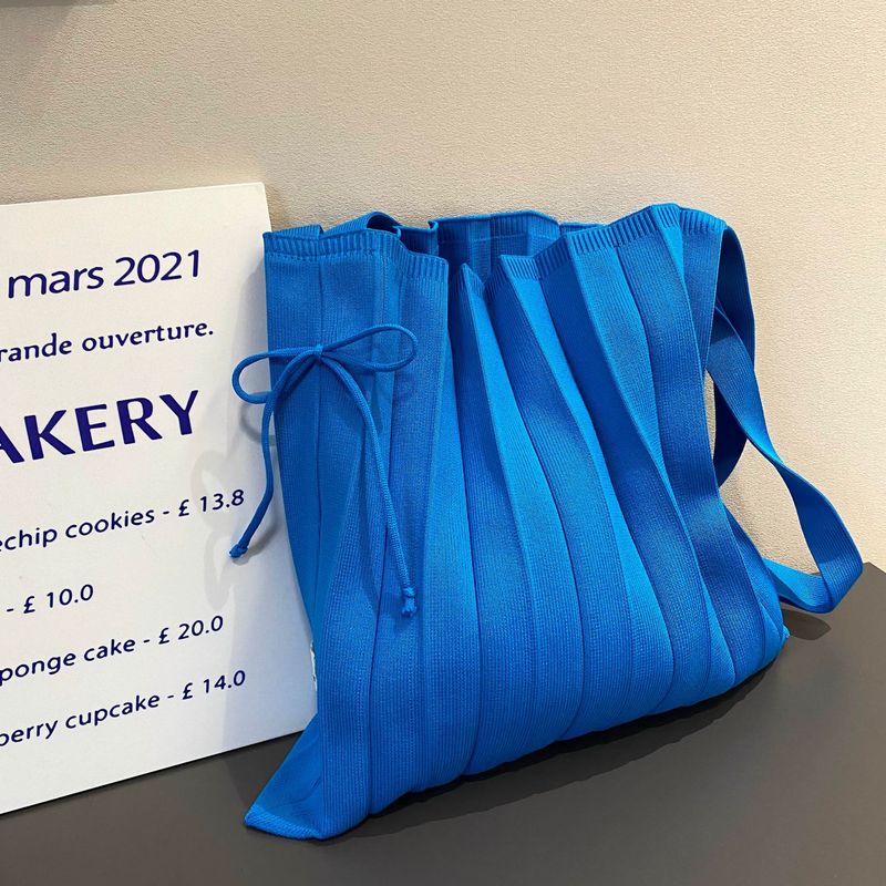 Borsa a tracolla coordinata da donna, in maglia tinta unita, per tutti i giorni, in stile macaron, fresca primavera e autunno_voghion.com