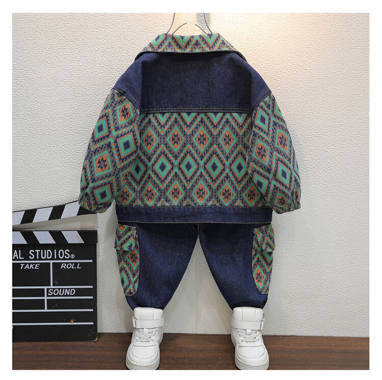 Boys' 2023 Spring Autumn New Trendy Cool and Handsome Two Piece Set for Children's Jeans_voghion.com