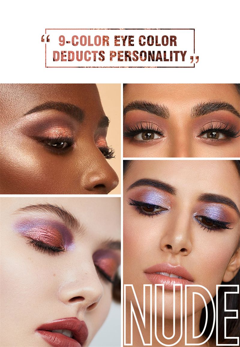 Paleta 9 kolorów Nude Eyeshadow Powder Makeup Palette Matte Shimmer Eye Pigmented Powder Make Up New Warm Earth Color Eyeshadow_voghion.com