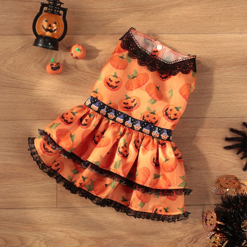 Neu Haustier Hund Kleidung Mittlere Und Kleine Hunde Halloween Kürbis_voghion.com