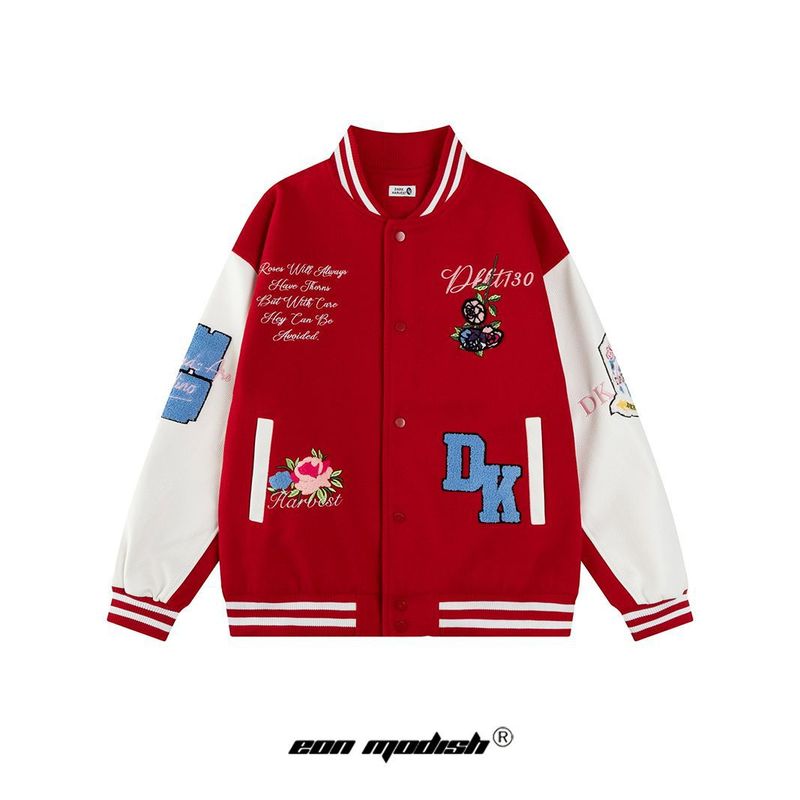 Eon Modish 25 Autunno Nuovo Stile Americano Street Color Block Patchwork Giacca Cappotto_voghion.com