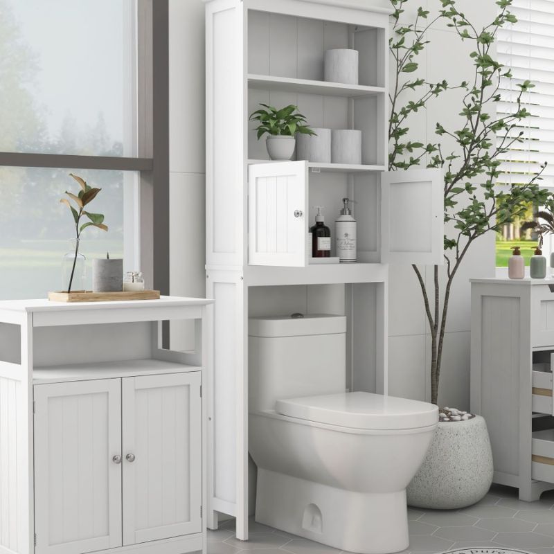Bathroom Shelf Over Wood Rack Tier For Organizer Cabinet Storage Toilet The 2 Doors With Storage 2 Bathroom Spacesaver F Toilet_voghion.com