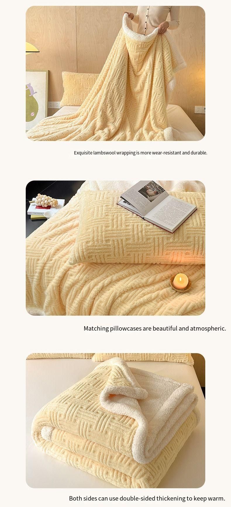 2025 New Jacquard Shu Cotton Wool Lamb Wool Blanket Gift Thickened Blanket_voghion.com