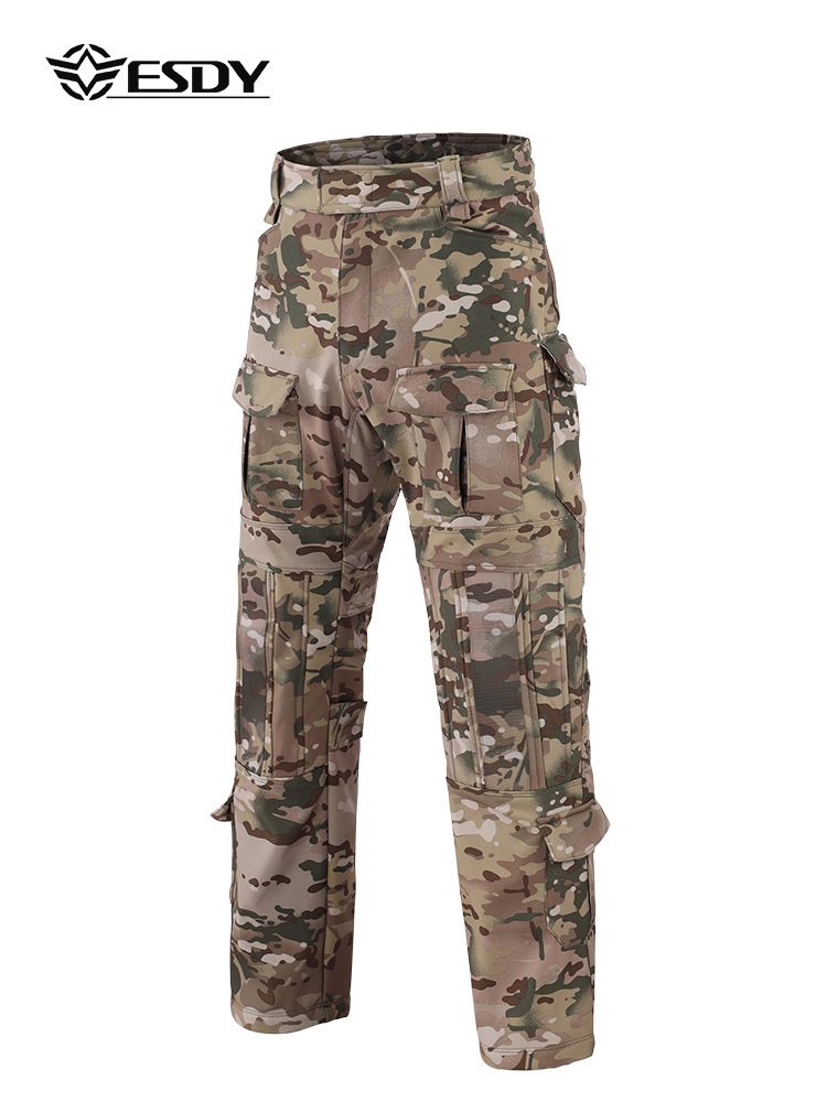 Dreiteiliger Herren-Sportanzug, winddicht, wasserdicht, warm, Wanderjacke, Tarnmuster, taktisches Dreiteiler-Set_voghion.com