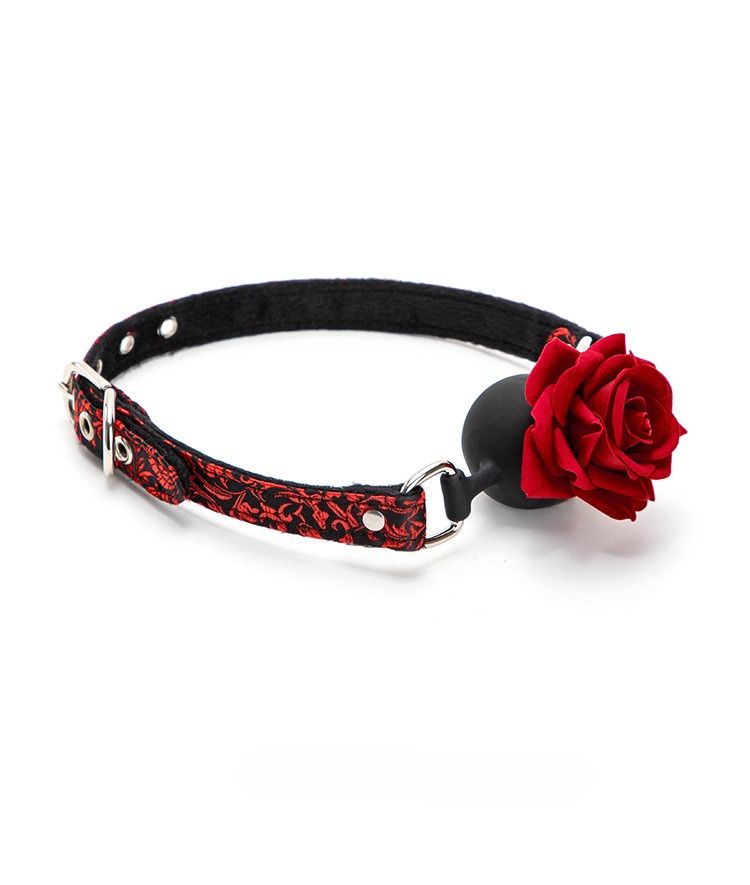 Sexspielzeug SM Requisiten Spitze Pfingstrose Mund Ball Sex Tuning Perforierte Silikon Mund Plug Alternative Produkte für Erwachsene_voghion.com