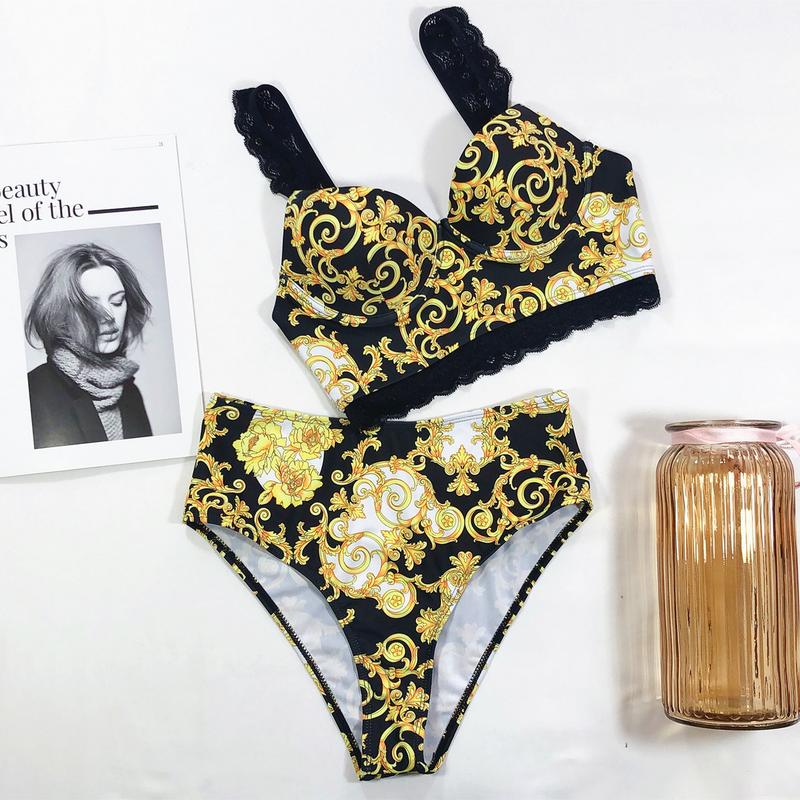 Women's Clothing Split Swimsuit Lace Strap Bikini_voghion.com
