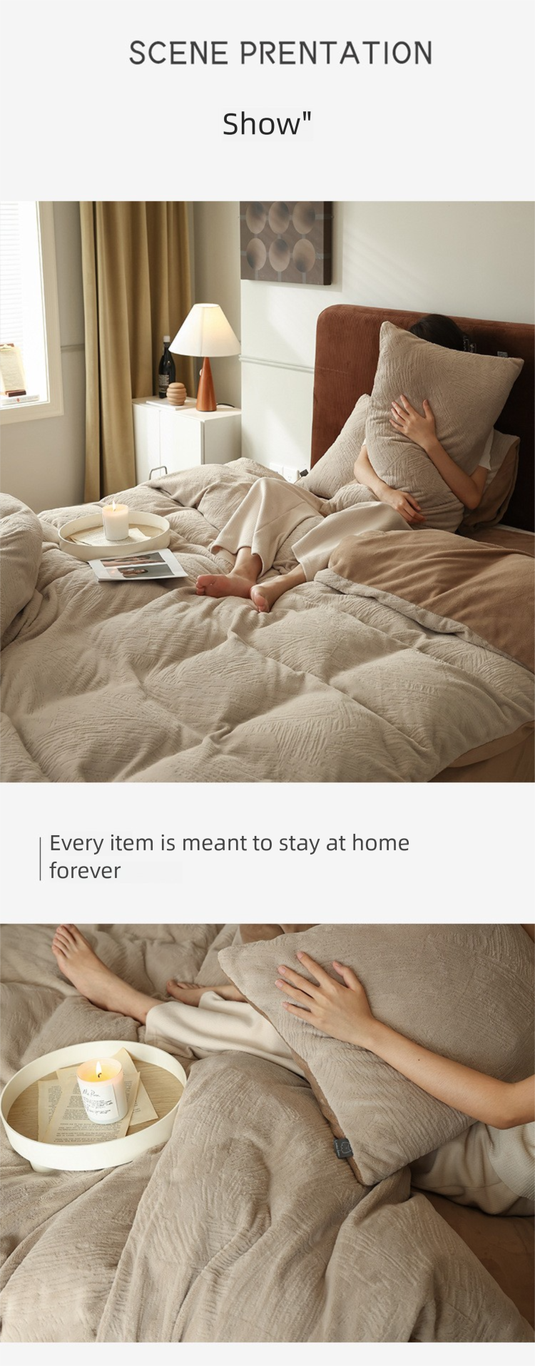 Milk Velvet | Four-Piece Set Winter Double-Sided Thickened Warm Anti-Static Coral Fleece Light Luxury High-End Bedding_voghion.com