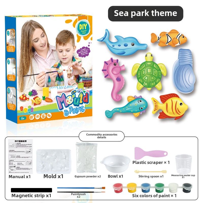Jouets de peinture cérébrale pratiques à faire soi-même, cadeaux de jouets de graffiti en plâtre d'art pour enfants_voghion.com